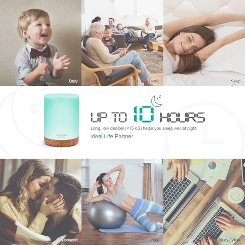 Difusor de aceites (Diffuser) silencioso 10.1 fl oz Color madera - Imagen 6