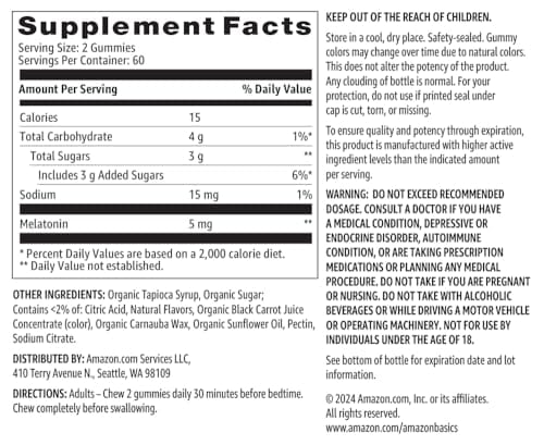 Suplemento de Melatonina 5mg (para ayudar con el sueño) Marca Amazon (120 unidades) - Imagen 6