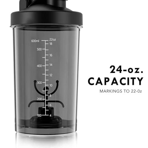 Botella Recargable (Shaker) para batida de proteína 24 onzas Color Negro - Imagen 5