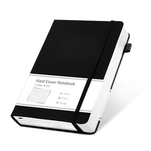 Diario (journal) con líneas para tomar notas de 320 páginas. Tapa dura. Color negro