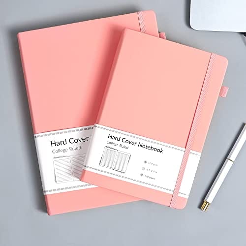 Diario (journal) con líneas para tomar notas de 320 páginas. Tapa dura. Color rosa claro - Imagen 5