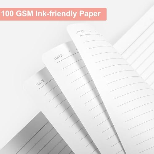 Diario (journal) con líneas para tomar notas de 320 páginas. Tapa dura. Color rosa claro - Imagen 6