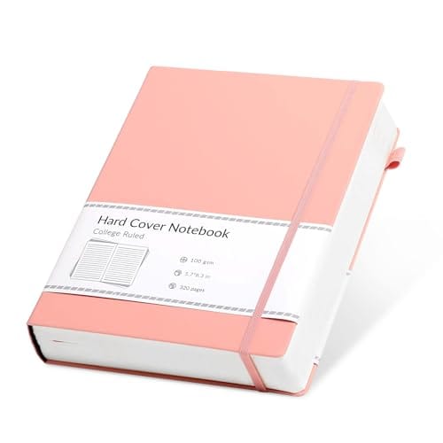 Diario (journal) con líneas para tomar notas de 320 páginas. Tapa dura. Color rosa claro