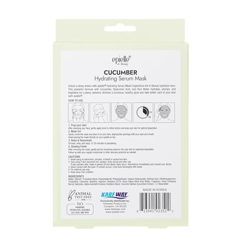 Mascarilla facial hidratante de pepino (cucumber) (5 unidades) Marca epielle - Imagen 3