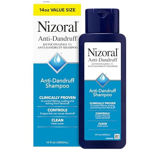 Shampoo anticaspa Marca Nizoral de 14 onzas. Tamaño grande.