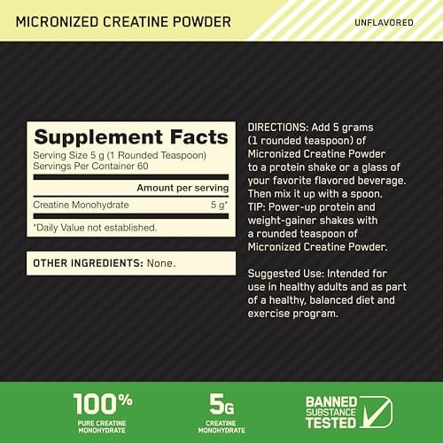 Creatine Monohydrate (Marca Optimum Nutrition) 60 servings - Imagen 3