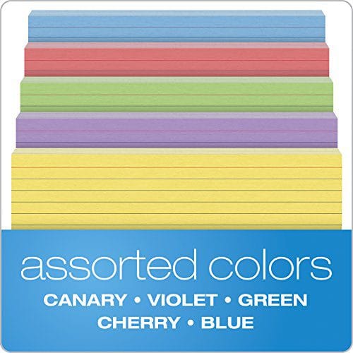 Oxford Tarjetas de índice, colores surtidos, 5 x 8 pulgadas, a rayas, paquete de 100 (35810) - Imagen 5