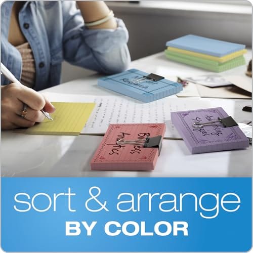 Oxford Tarjetas de índice, colores surtidos, 5 x 8 pulgadas, a rayas, paquete de 100 (35810) - Imagen 6