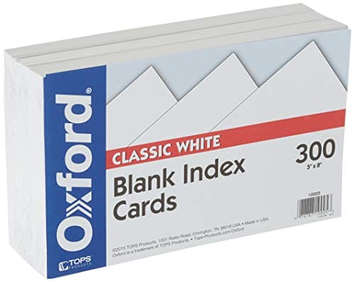 Index Card Size 5x8 (color blanco sin lineas) Marca Oxford Pqte: 300 - Imagen 2