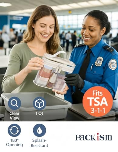 Cartera (tipo bolso) plástica transparente (clear) para los días del examen. Tamaño 7.48 pulgadas de largo x 5.91 pulgadas de alto x 2.36 pulgadas de ancho. (2 unidades) PACKISM - Imagen 3