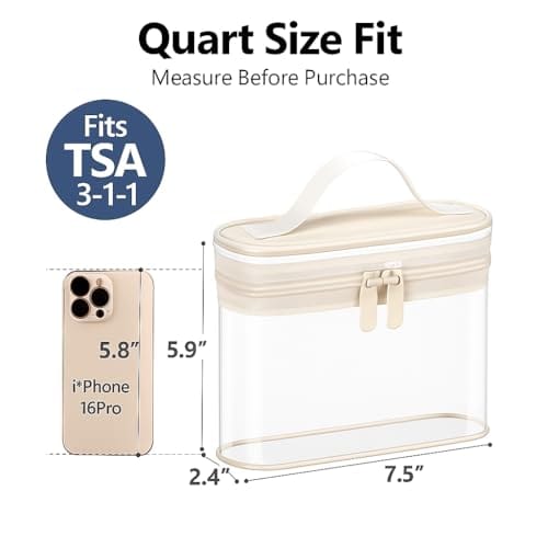 Cartera (tipo bolso) plástica transparente (clear) para los días del examen. Tamaño 7.48 pulgadas de largo x 5.91 pulgadas de alto x 2.36 pulgadas de ancho. (2 unidades) PACKISM - Imagen 4