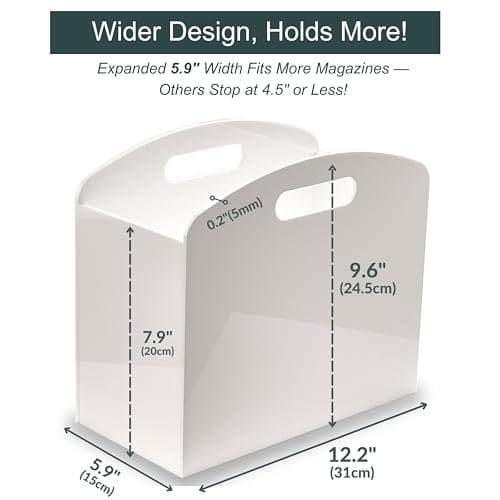 Revistero (magazine holder) de acrílico para piso. Color blanco - Imagen 3