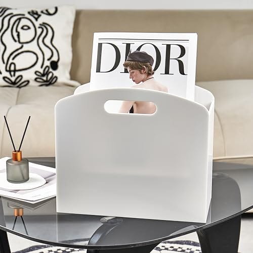 Revistero (magazine holder) de acrílico para piso. Color blanco - Imagen 6