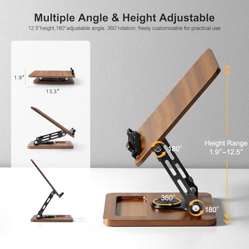 Book holder (Soporte para libros) giratorio 360 grados Color Madera - Imagen 6