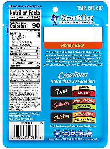 Atún/Tuna Pouches To-Go (in water) Sabor Honey BBQ Pqte: 24 Marca Starkist - Imagen 3