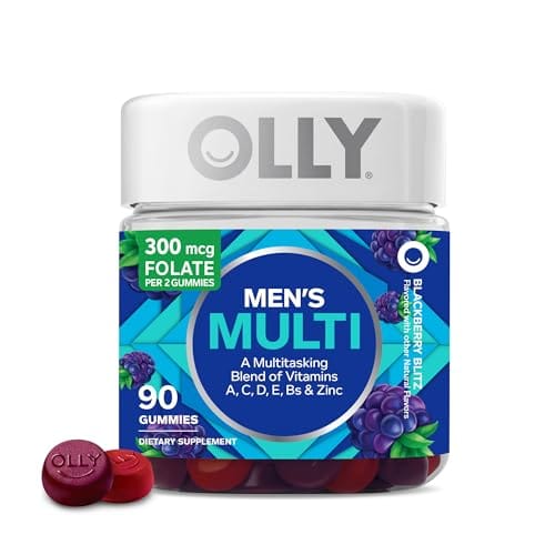 Multivitaminas Olly (gummies)—para varón (vitaminas A, D, C, E, B’s & Zinc) suministro para 45 días, Pqte: 90 unidades