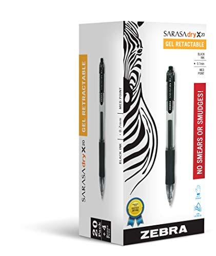 Bolígrafo gel Sarasa 0.7 Color Negro Pqte: 20