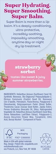 Lip balm (hidratante labios resecos). Sabor Strawberry sorbet. Marca EOS (paquete de 1) - Imagen 3